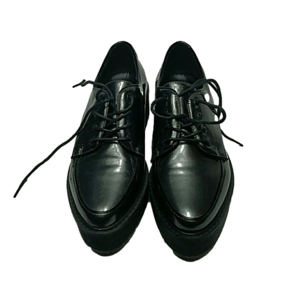 Sixty seven Dk Grey Patent Leather Platform Shoes